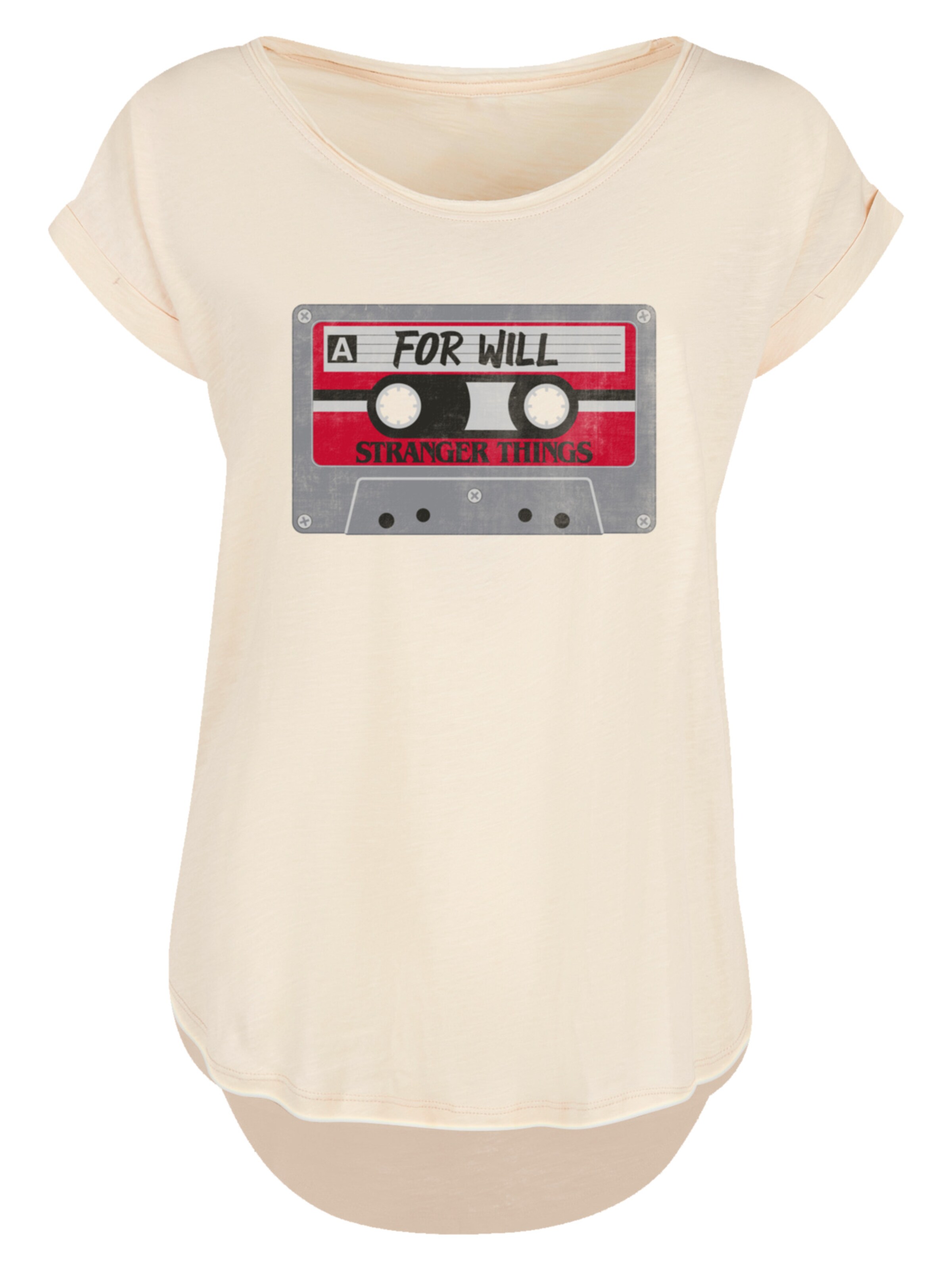 F4NT4STIC Shirt 'Stranger Things Cassette For Will Netflix TV Series' in Beige: voorkant