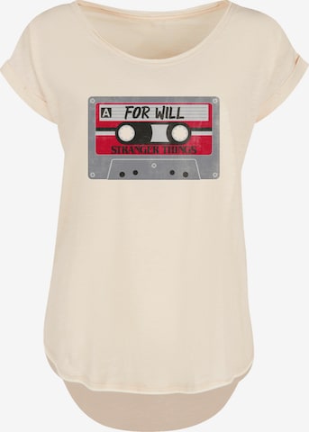 F4NT4STIC T-Shirt 'Stranger Things Cassette For Will Netflix TV Series' in Beige: Vorderseite
