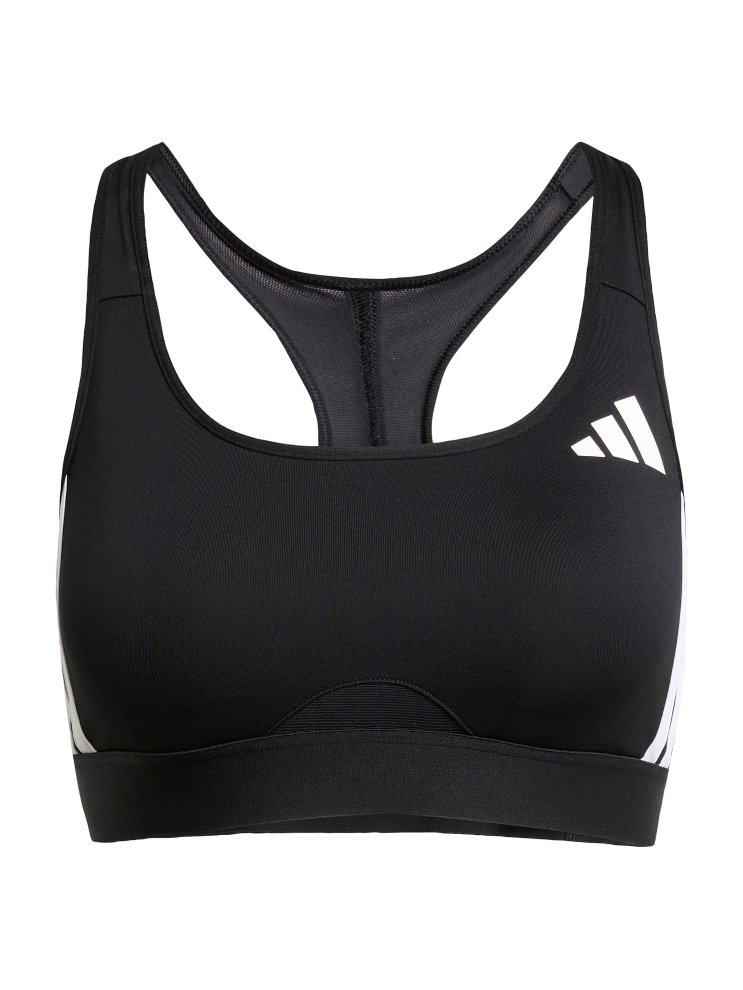 ADIDAS PERFORMANCE Korzetová Sportovní podprsenka – černá: přední strana