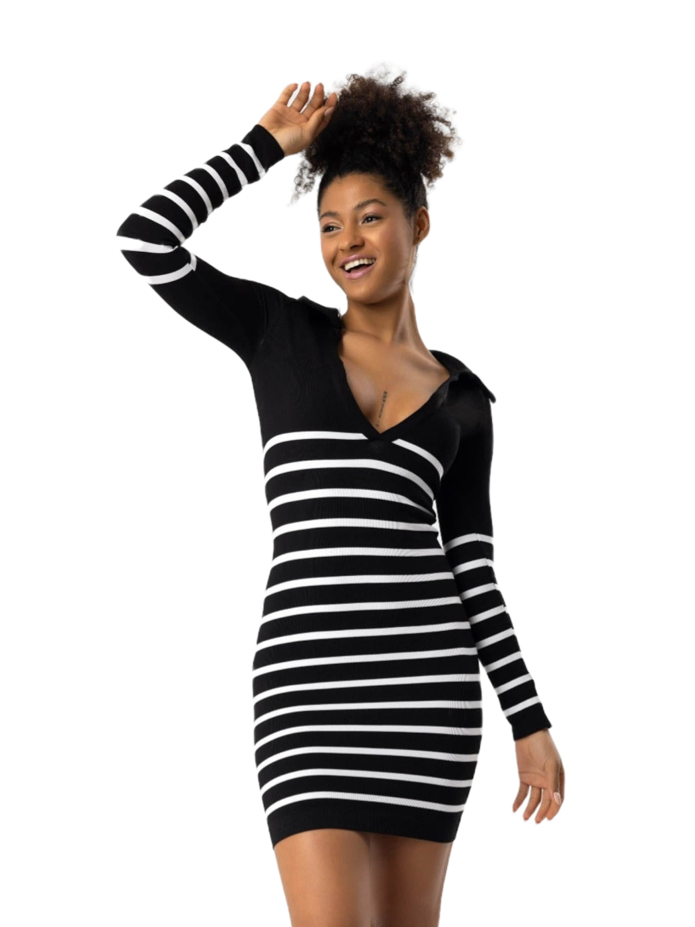 No Matter What Gebreide jurk 'Elbise' in Zwart: voorkant