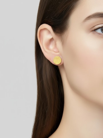 Sergio Engel Ohrringe 'Pura Ohrring 07 Edelstahl-Ohrstecker mit gekratzter Oberfläche, 3 Farben'‌‌‌‌‌‌‌‌ in Gold