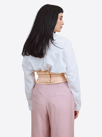 Haute Cuir Riem 'Sablier Corset Belt' in Beige