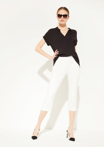 COMMA Slim fit Pleated Pants in White