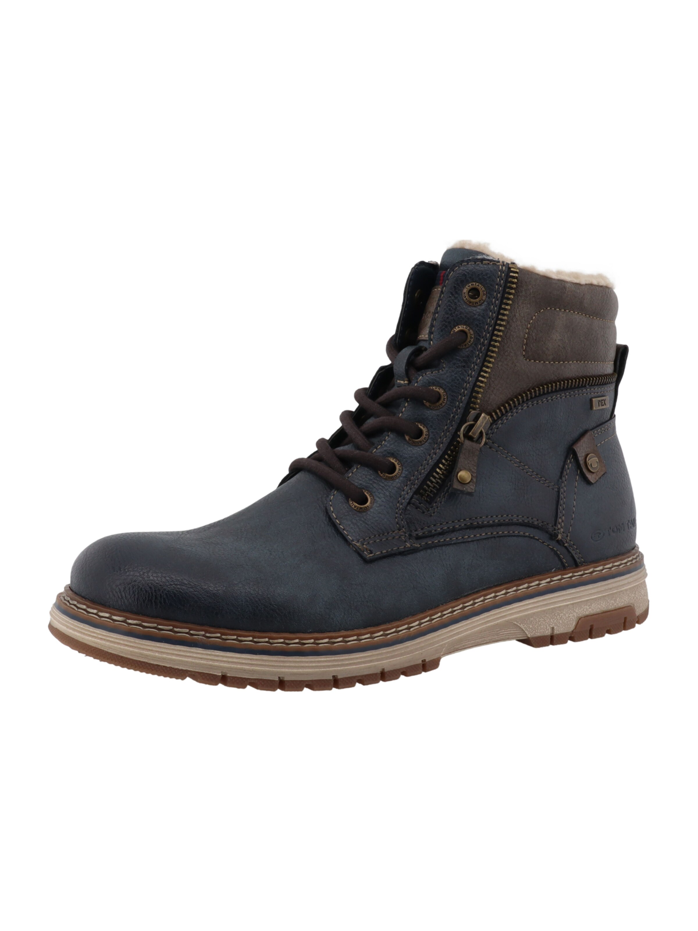 TOM TAILOR Lace-Up Boots in Blue: front