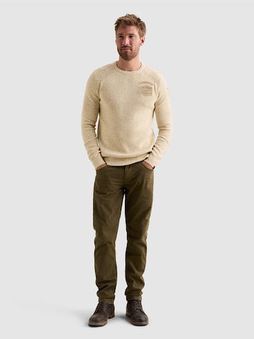 PME Legend Trui 'Pullover in a cotton blend with badges' in Wit