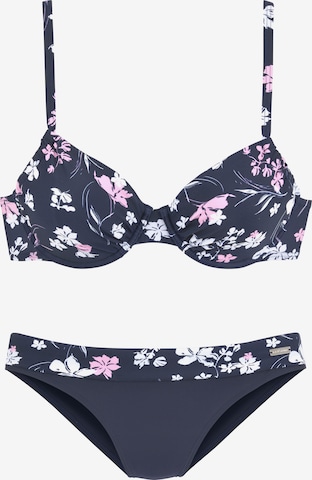 mėlyna LASCANA Mažinanti Bikinis: priekis