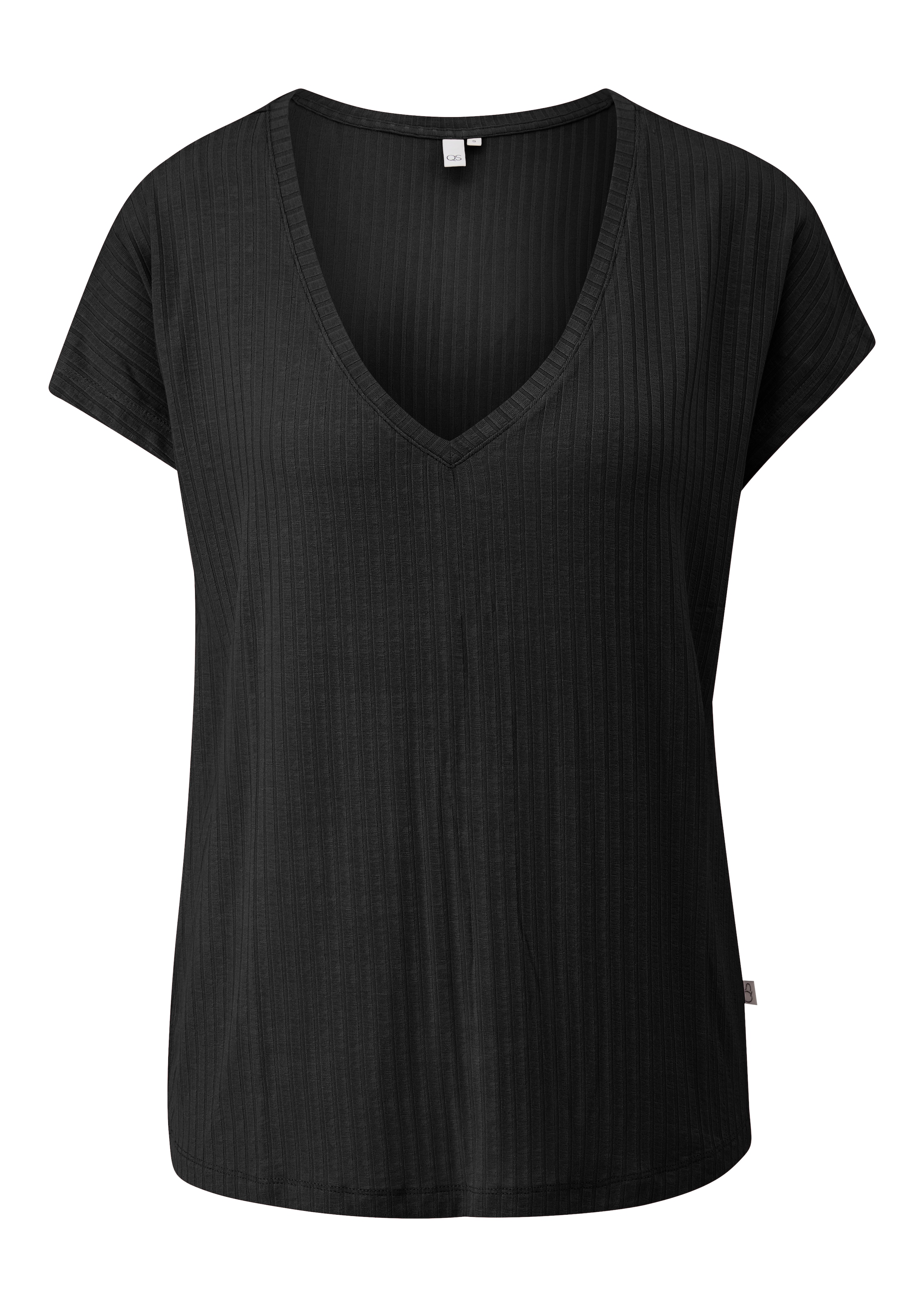 QS Shirt in Zwart: voorkant