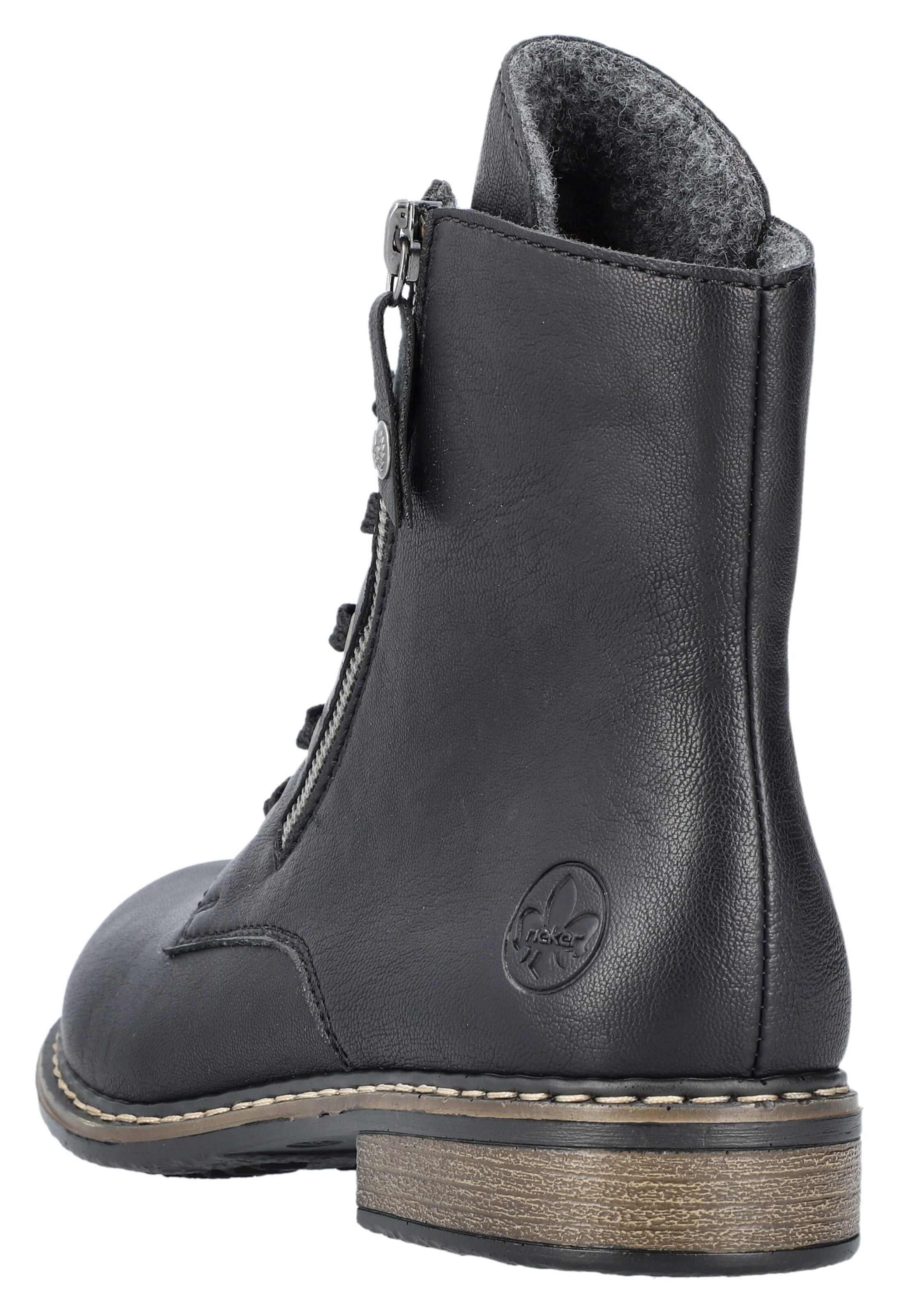 Rieker Lace-Up Ankle Boots in Black