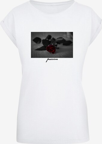 Mister Tee Shirt 'Passion Rose' in White: front