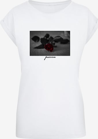 Maglietta 'Passion Rose' di Mister Tee in bianco: frontale