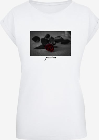 Mister Tee Shirt 'Passion Rose' in schwarz / weiß, Produktansicht
