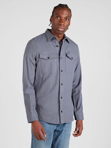 G-Star RAW Slim fit Button Up Shirt 'Marine' in Blue: front
