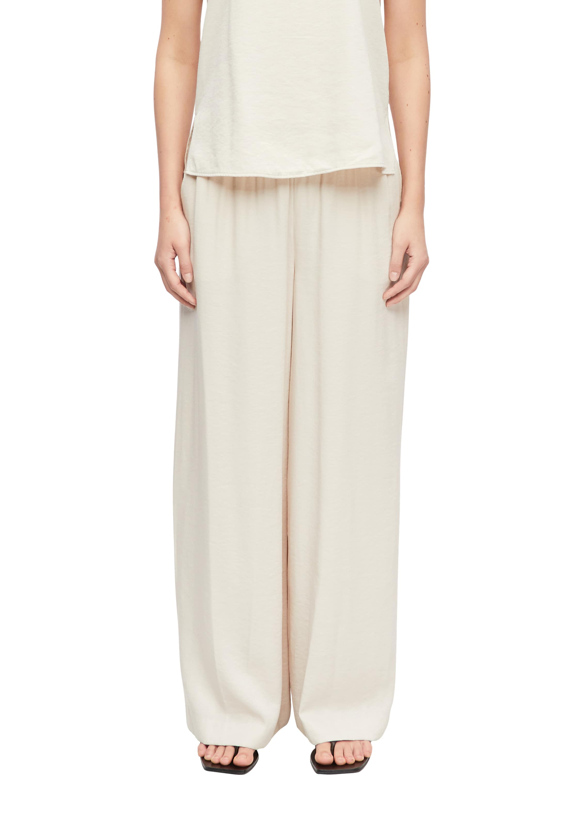 COMMA Широкий Штаны в Бежевый: спереди