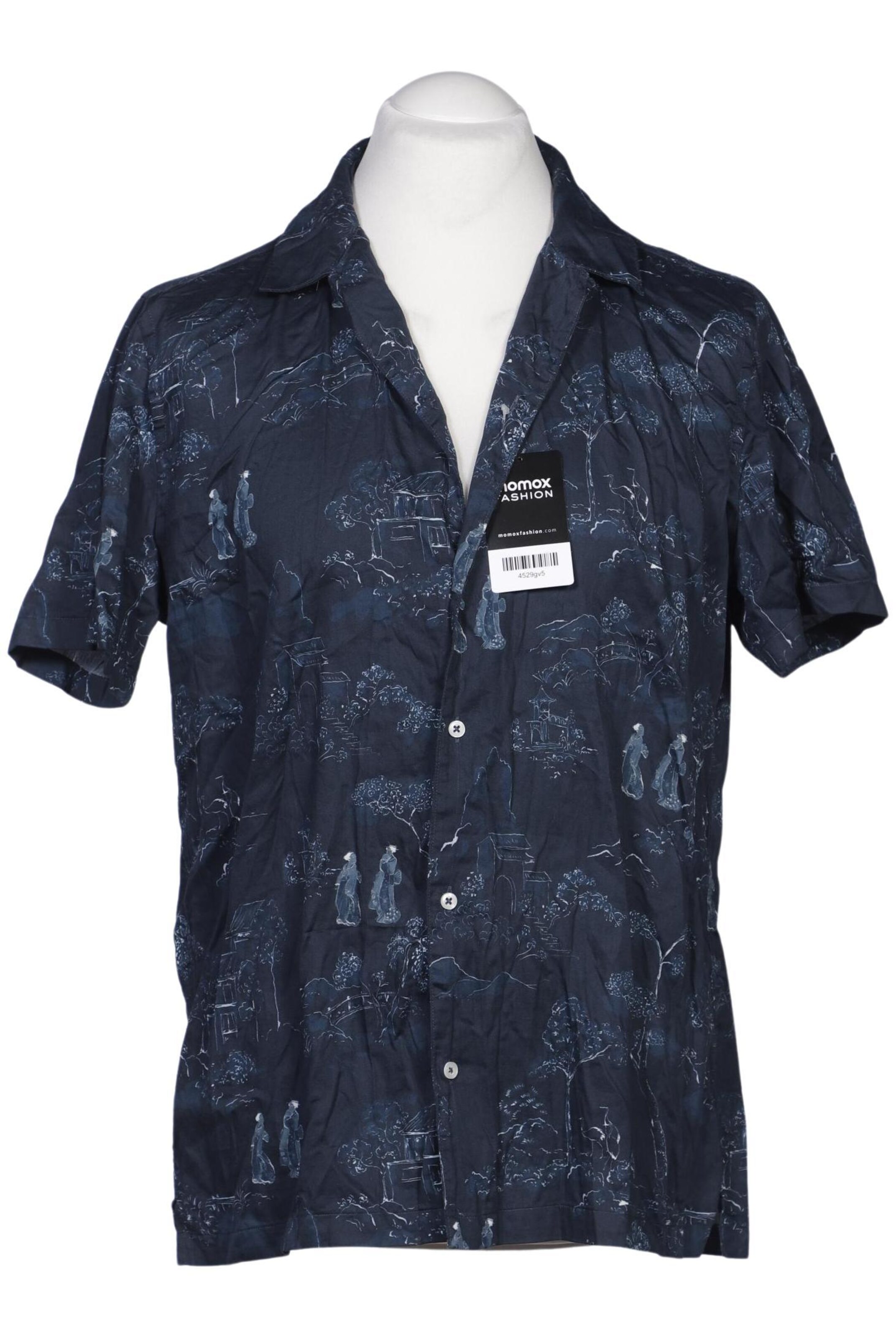 MANGO MAN Button Up Shirt in M in Blue: front
