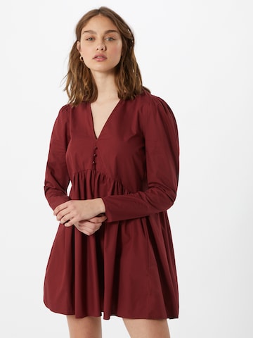 Robe-chemise 'Poplin' Missguided en rouge : devant