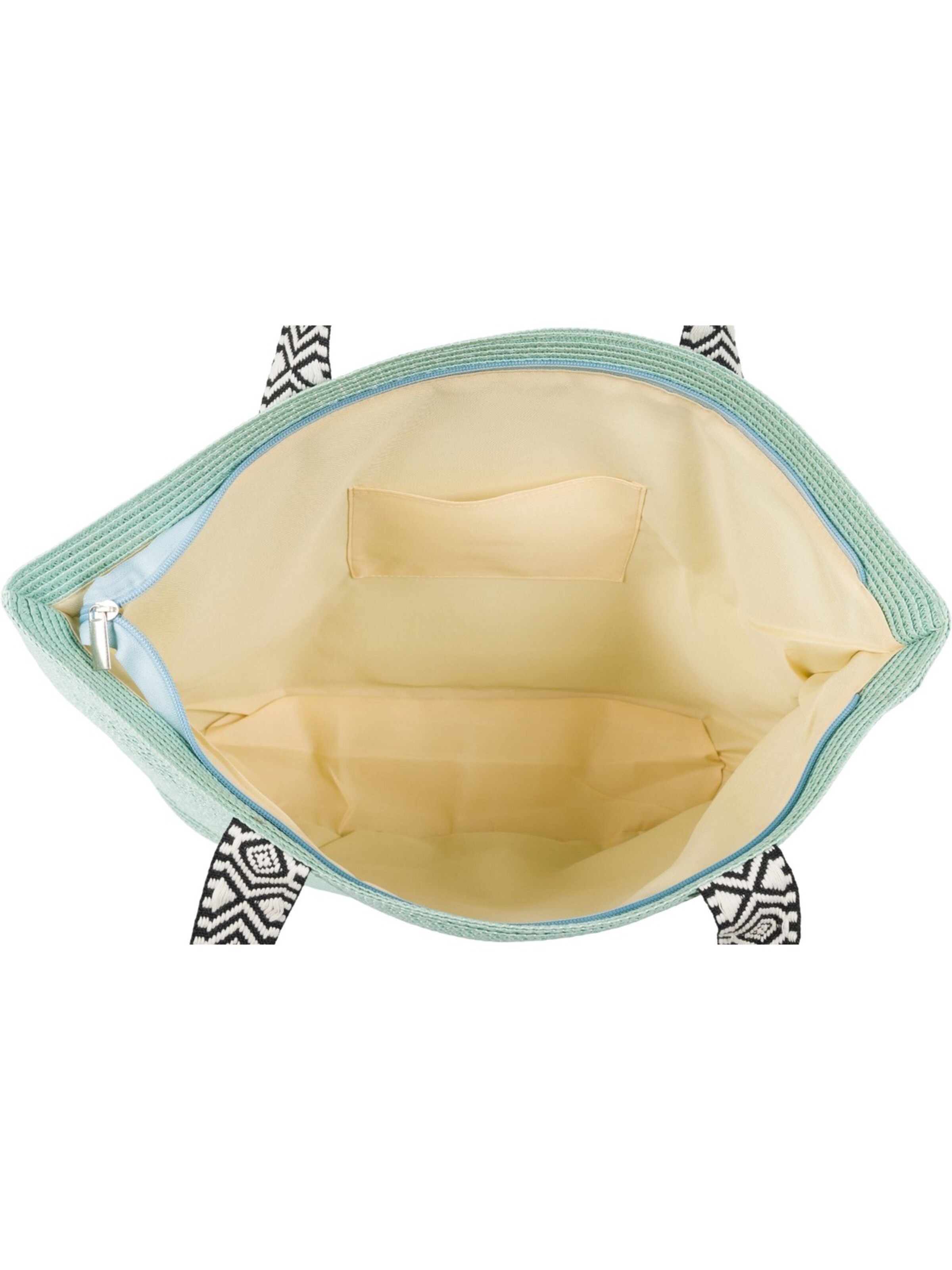 styleBREAKER Beach bag 'Papierstroh Strandtasche Azteken Muster' in Blue