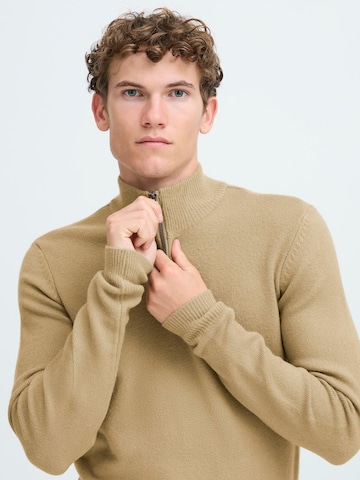Pull-over ' CFHEINE halfzip ' Casual Friday en beige