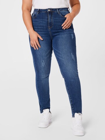 Missguided Plus Slimfit Jeans in Blau: predná strana