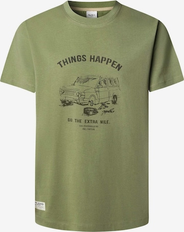 T-Shirt 'Sheldon' Pepe Jeans en vert : devant