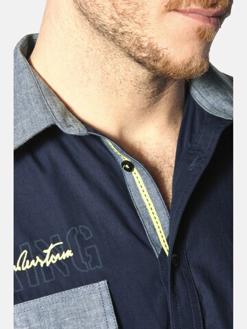 Jan Vanderstorm Comfort fit Button Up Shirt 'Herkko' in Blue