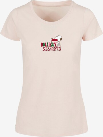 T-shirt 'Peanuts Holiday Delight' Merchcode en rose : devant