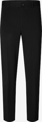 Coupe slim Pantalon chino 'Delon' SELECTED HOMME en noir : devant