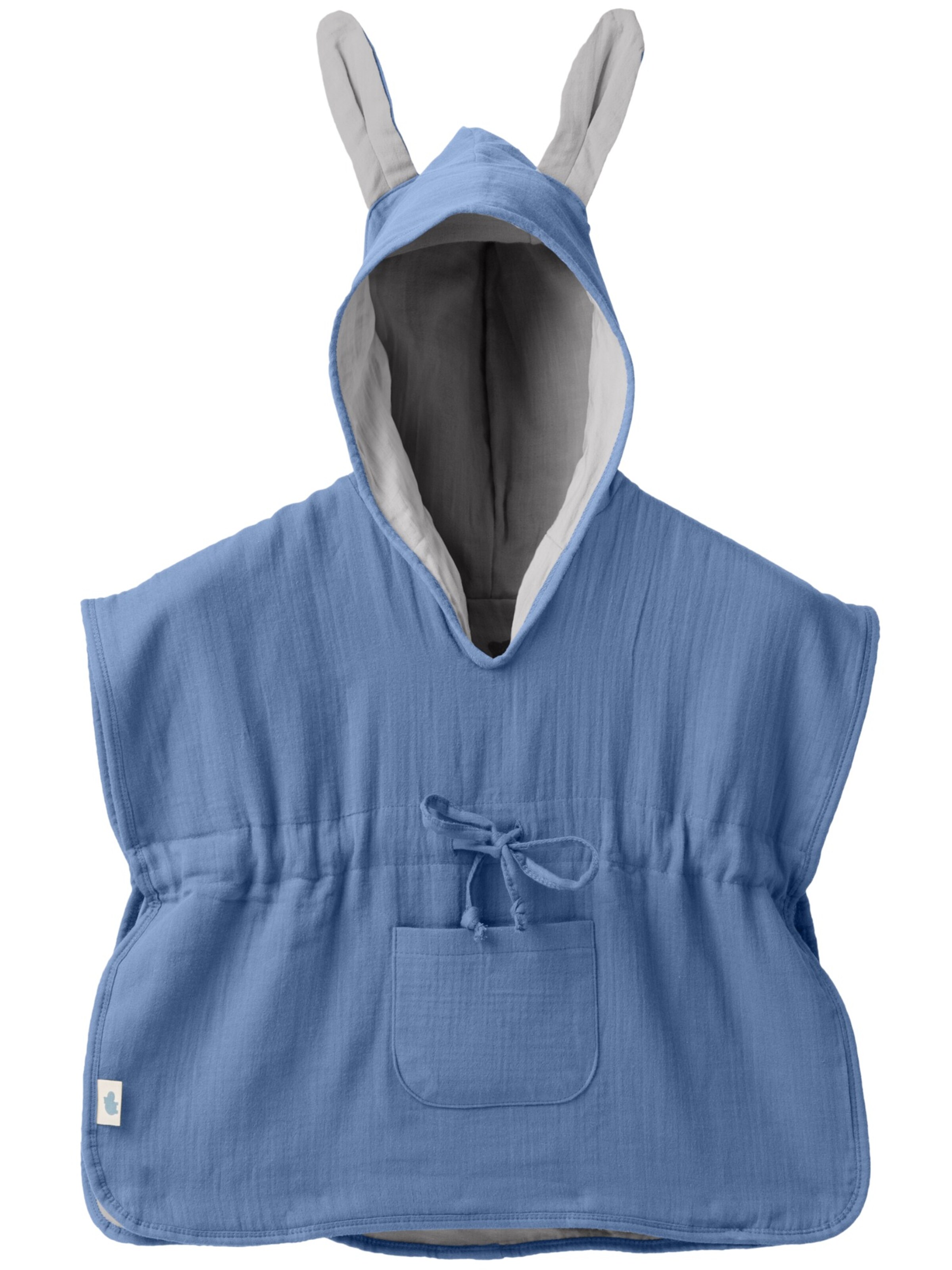 mababu Bademantel 'Hasenohren'‌‌‌‌‌‌ in Blau: Vorderseite