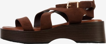 Sandales 'Joalice Sandalen mit Keilabsatz zum Hineinschlüpfen' Super Mode en marron : devant