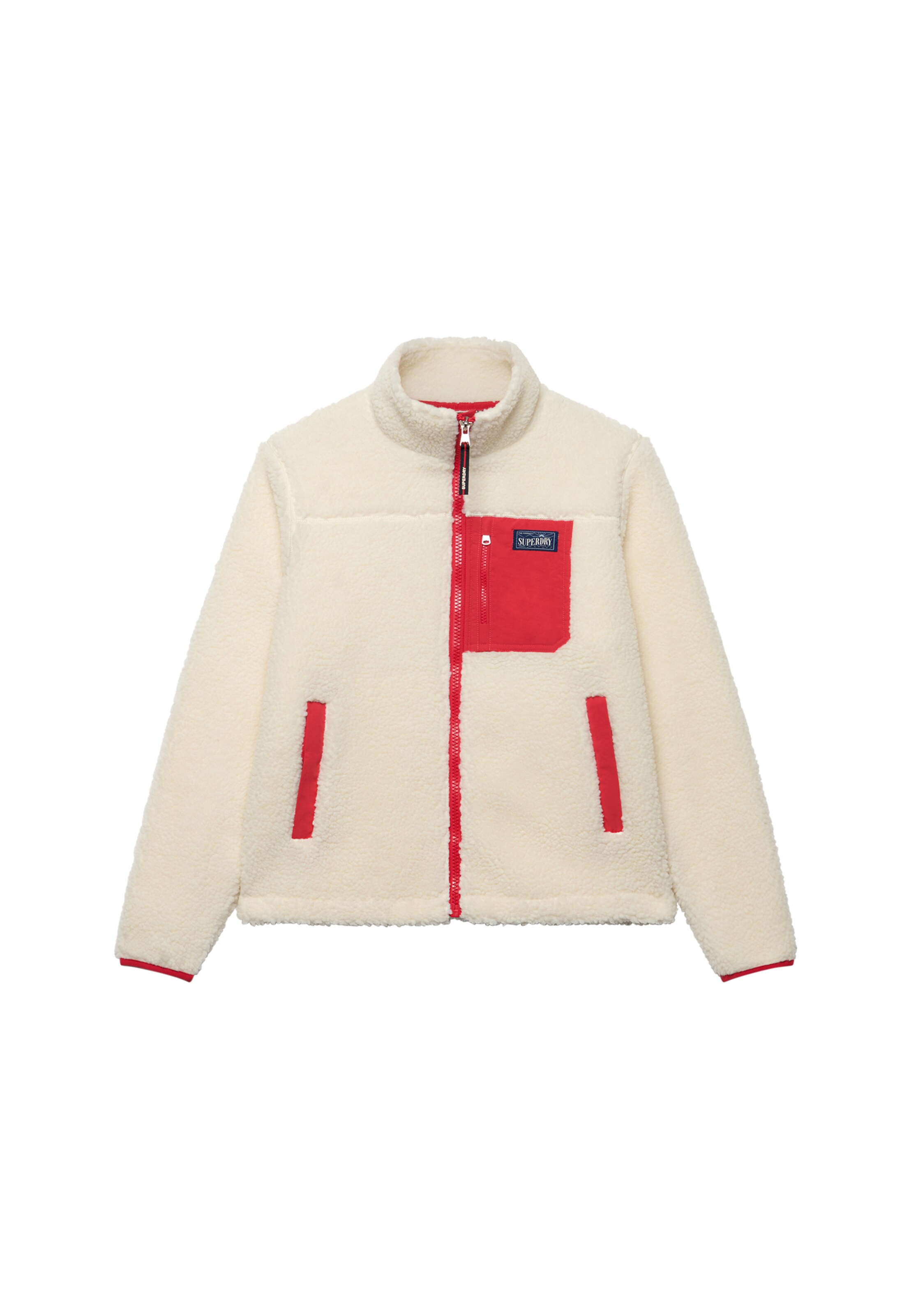 Superdry & Co Fleece Jacket 'HERITAGE' in Beige: front
