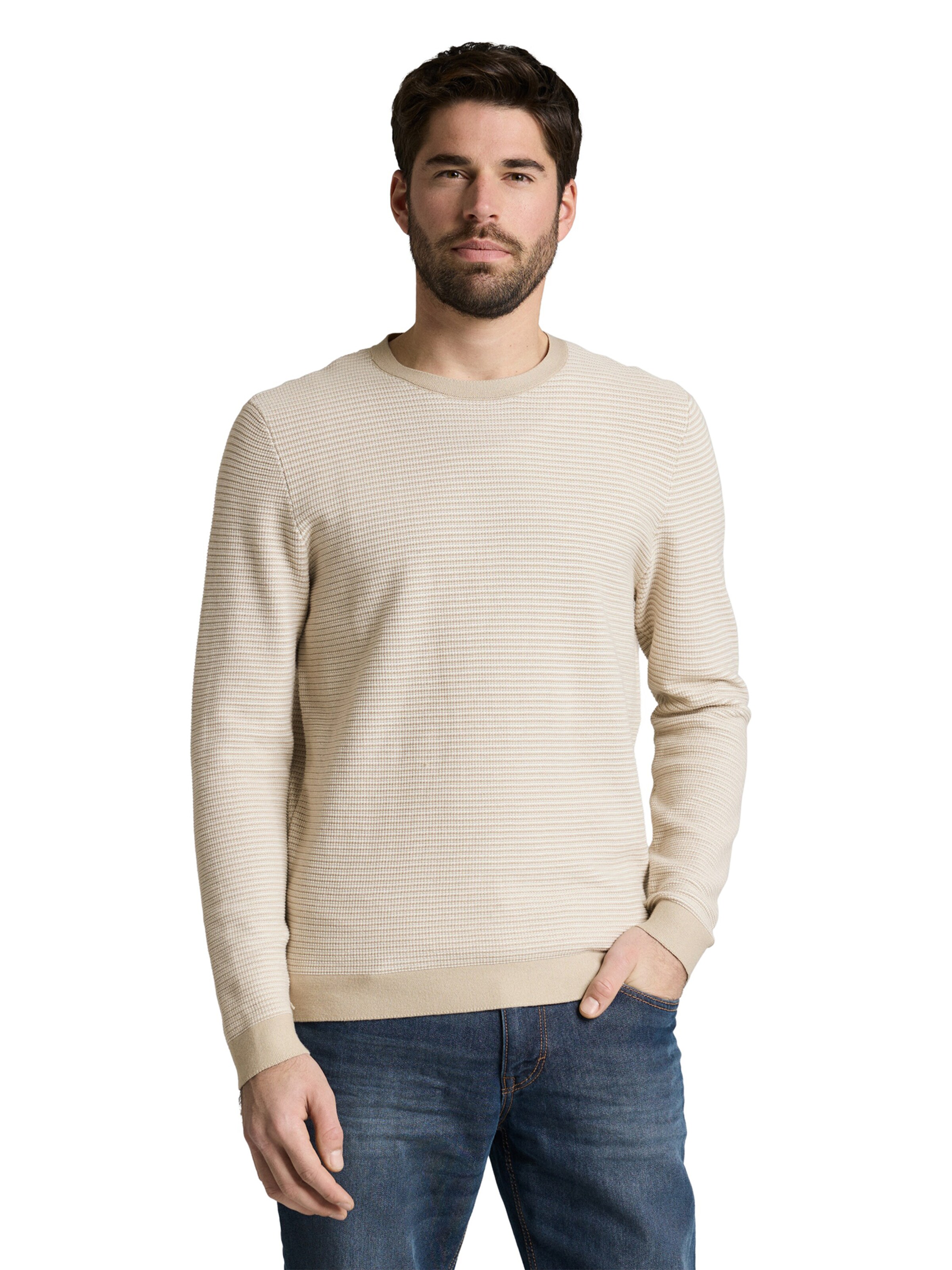 TOM TAILORPulover - bež boja: prednji dio