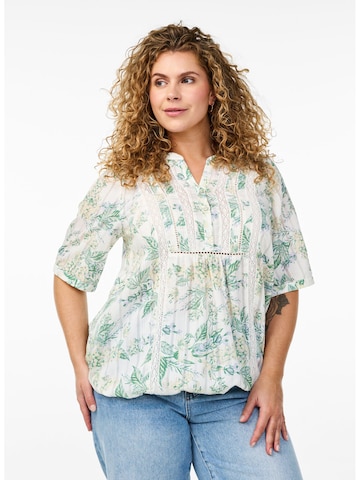 Zizzi Bluse 'Gitte' in Weiß: Vorderseite