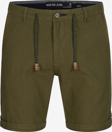 INDICODE JEANS Regular Chino Pants ' Beauvals ' in Green: front