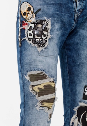 CIPO & BAXX Slimfit Jeans 'Punk Rockstar' in Blau