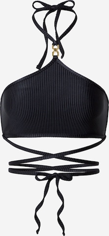 River Island Bikini Top in Black: front