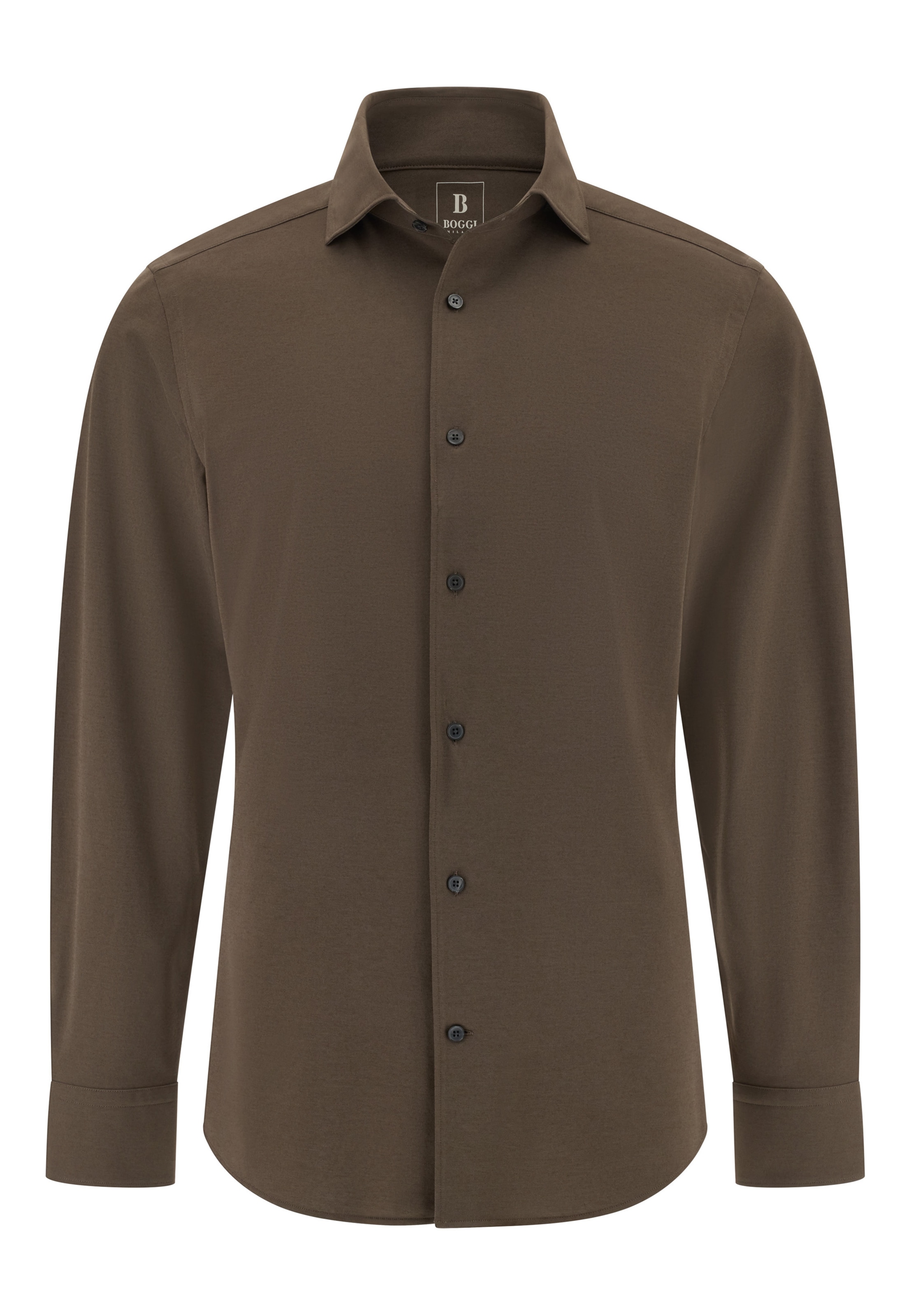 Coupe regular Chemise Boggi Milano en marron : devant