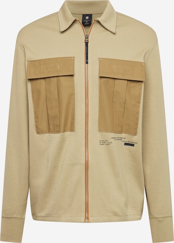 G-Star RAW Zip-Up Hoodie in Beige: front