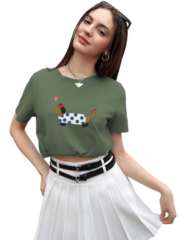GORHEY Shirt 'Women's Summer Casual Print Shirt, Short-Sleeve Loose Fit' in Grün: Vorderseite