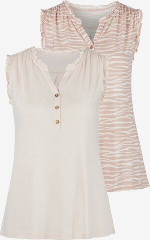 LASCANA Top in Beige: voorkant