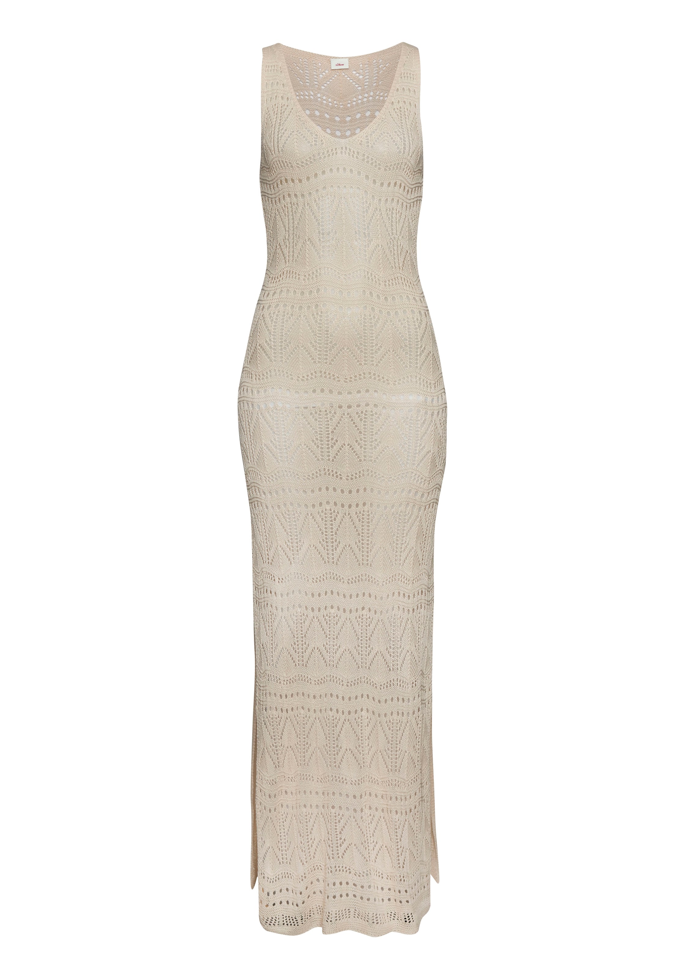 s.Oliver Knitted dress in Beige: front