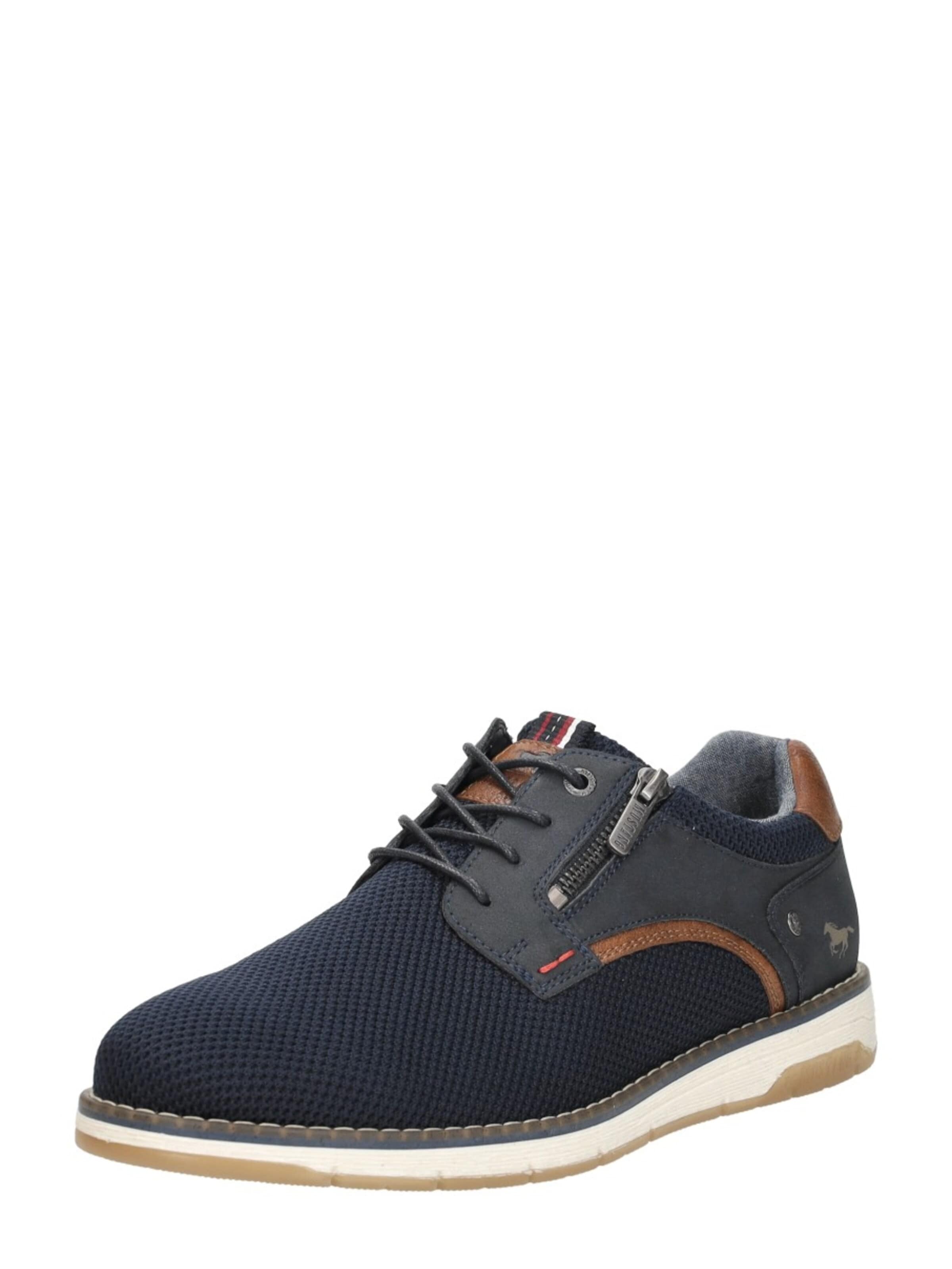 MUSTANG Veterschoen in Blauw: voorkant