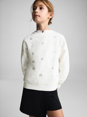 MANGO KIDS Sweatshirt 'PEARLS' in White: front