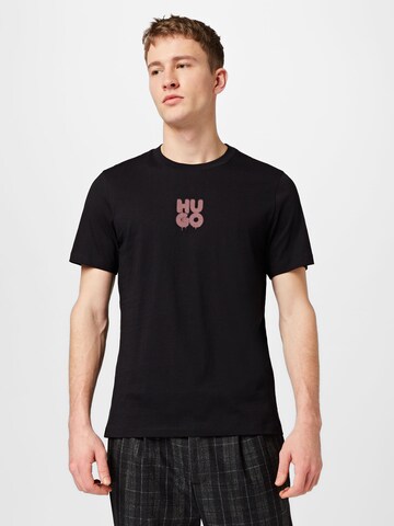 T-Shirt 'Decali' HUGO en noir : devant