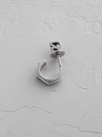 REYTEL - Pendientes 'EDGES' en plata: frente