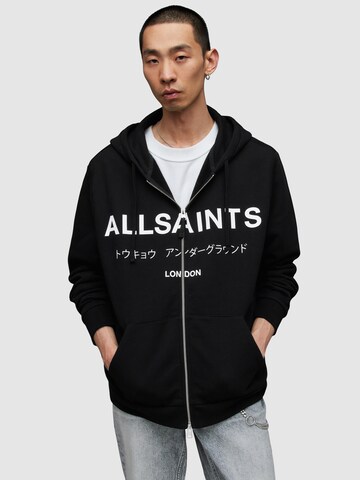 AllSaints - Sudadera con cremallera 'UNDERGROUND' en negro: frente