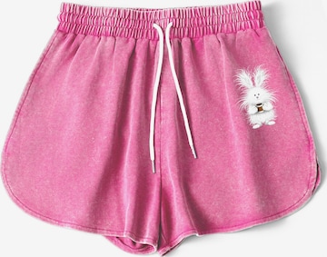 Pantalon GORHEY en rose : devant