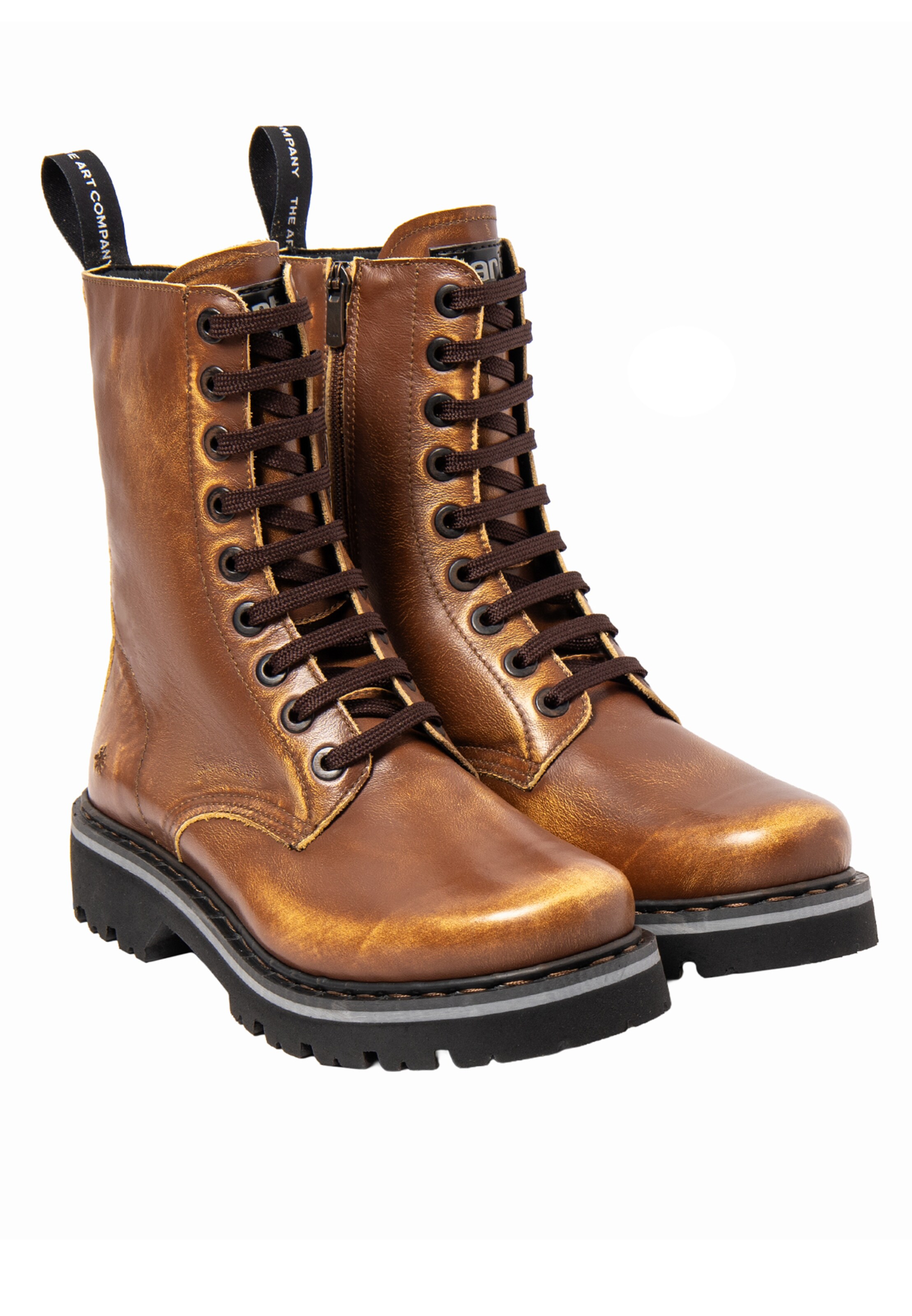 Bottines à lacets ART en marron