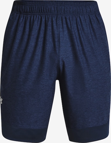 UNDER ARMOUR Workout Pants 'Train' in Blue: front