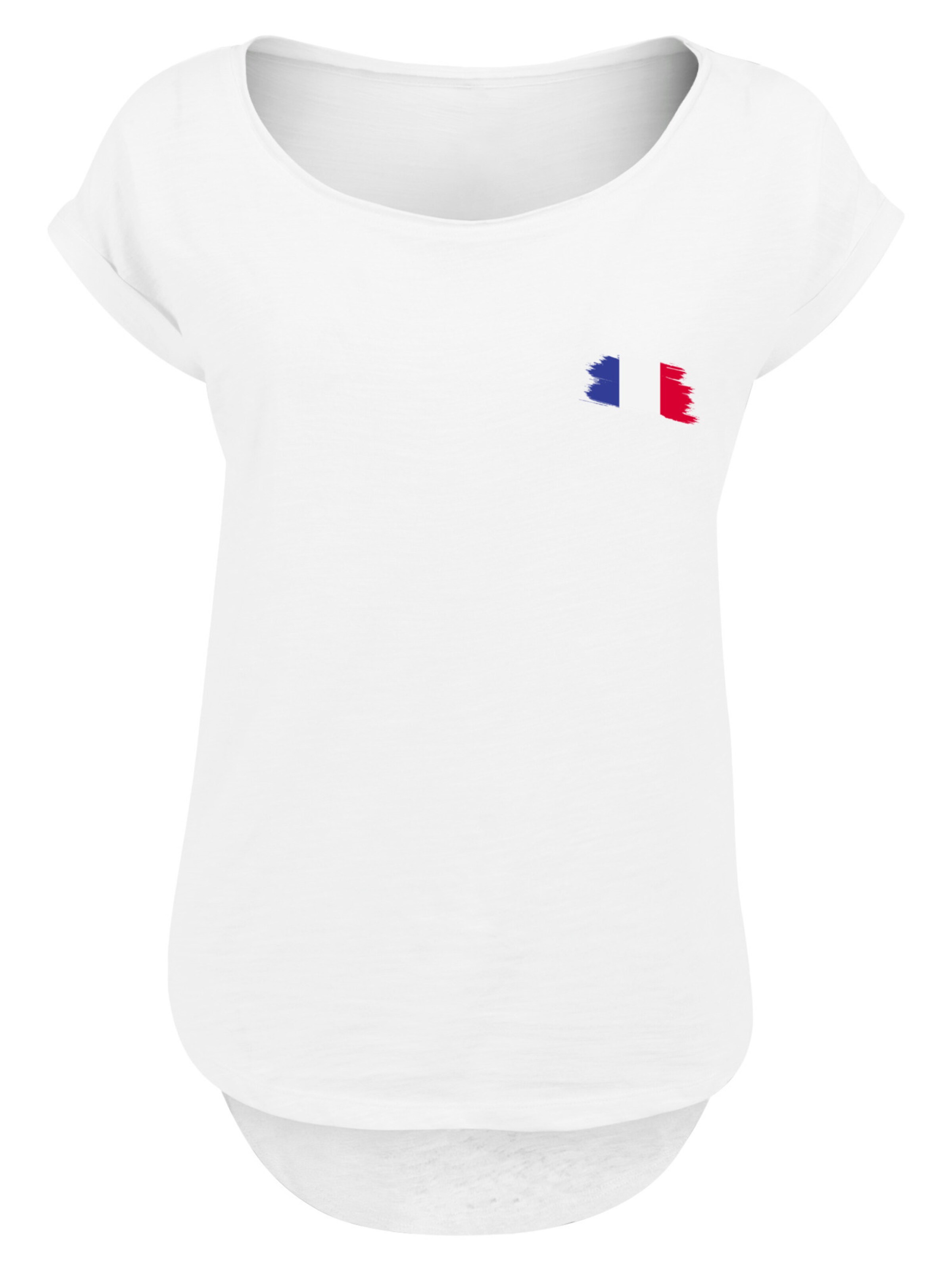 F4NT4STIC Shirt 'France Frankreich Flagge Fahne' in White: front