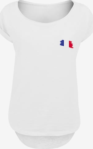 T-shirt 'France Frankreich Flagge Fahne' F4NT4STIC en blanc : devant
