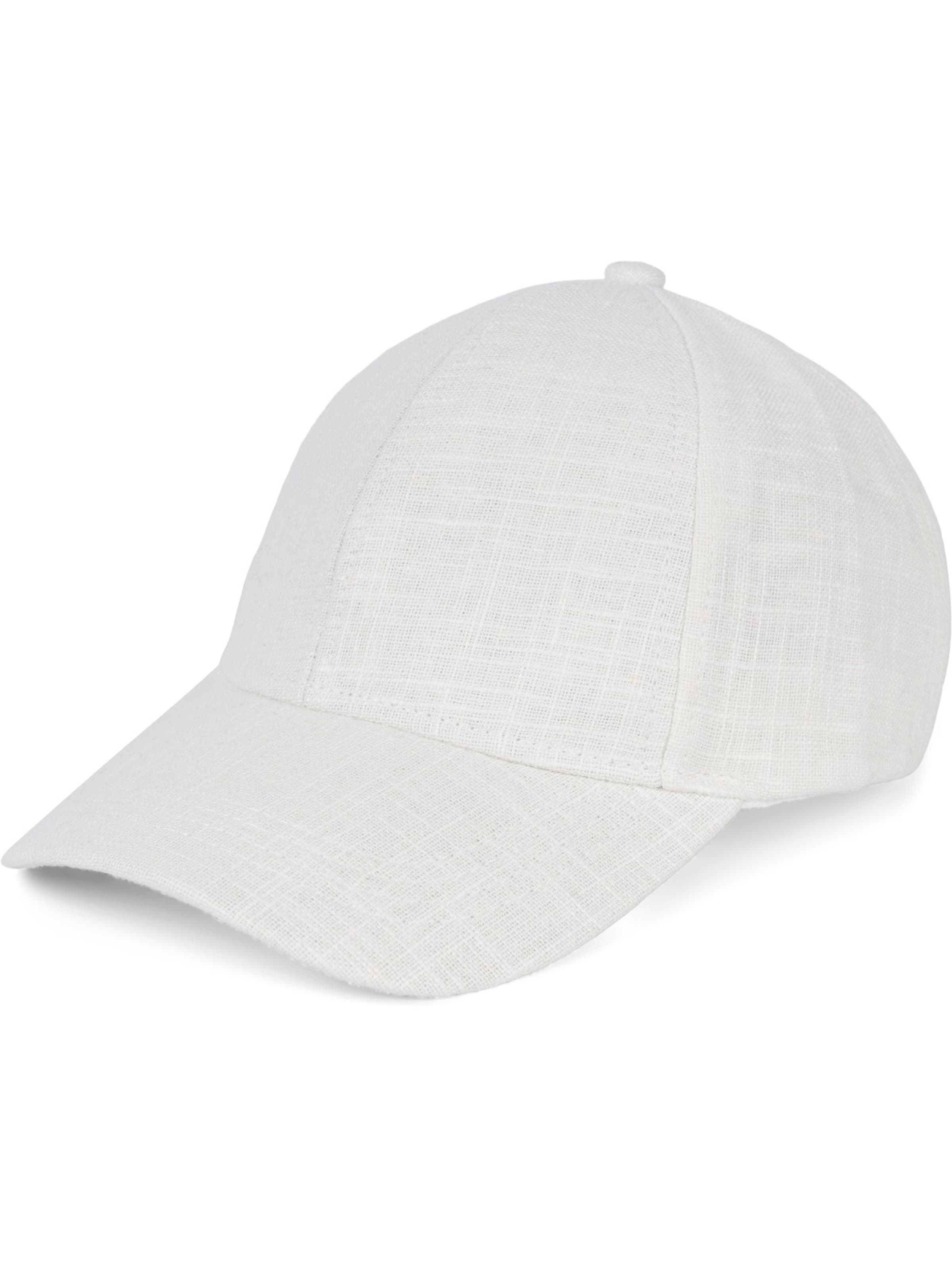styleBREAKER Cap 'Leinen Baseball Cap' in White: front